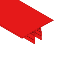 MODULAR SOLUTIONS PVC COVER PROFILE RED 40MM, 8 FOOT LENGTH